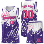 Custom White Purple Snow Mountain Beast Pattern Sports Uniform Basketball Jersey | BuyFootballJersey