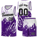 Custom White Purple Snow Mountain Beast Pattern Sports Uniform Basketball Jersey | BuyFootballJersey