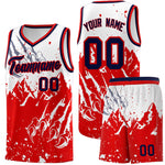 Custom White Red Snow Mountain Beast Pattern Sports Uniform Basketball Jersey | BuyFootballJersey