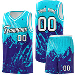 Custom Sky Blue Royal Snow Mountain Beast Pattern Sports Uniform Basketball Jersey | BuyFootballJersey