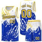 Custom White Royal Snow Mountain Beast Pattern Sports Uniform Basketball Jersey | BuyFootballJersey