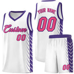 Custom White Purple Personalized Side Symmetrical Line Pattern Sports Uniform Basketball Jersey | BuyFootballJersey