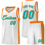 Custom White Sky Blue Personalized Side Symmetrical Line Pattern Sports Uniform Basketball Jersey | BuyFootballJersey
