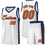 Custom White Navy Personalized Side Symmetrical Line Pattern Sports Uniform Basketball Jersey | BuyFootballJersey