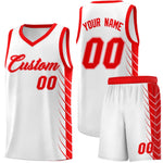 Custom White Light Red Personalized Side Symmetrical Line Pattern Sports Uniform Basketball Jersey | BuyFootballJersey