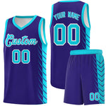 Custom Royal Sky Blue Personalized Side Symmetrical Line Pattern Sports Uniform Basketball Jersey | BuyFootballJersey