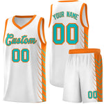 Custom White Sky Blue Personalized Side Symmetrical Line Pattern Sports Uniform Basketball Jersey | BuyFootballJersey