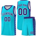 Custom Sky Blue Royal Personalized Side Symmetrical Line Pattern Sports Uniform Basketball Jersey | BuyFootballJersey