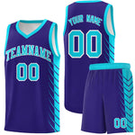 Custom Royal Sky Blue Personalized Side Symmetrical Line Pattern Sports Uniform Basketball Jersey | BuyFootballJersey