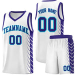 Custom White Royal Personalized Side Symmetrical Line Pattern Sports Uniform Basketball Jersey | BuyFootballJersey