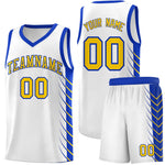 Custom White Royal Personalized Side Symmetrical Line Pattern Sports Uniform Basketball Jersey | BuyFootballJersey
