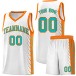Custom White Sky Blue Personalized Side Symmetrical Line Pattern Sports Uniform Basketball Jersey | BuyFootballJersey