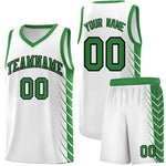 Custom White Kelly Green Personalized Side Symmetrical Line Pattern Sports Uniform Basketball Jersey | BuyFootballJersey