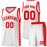 Custom White Light Red Personalized Side Symmetrical Line Pattern Sports Uniform Basketball Jersey | BuyFootballJersey