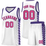 Custom White Purple Personalized Side Symmetrical Line Pattern Sports Uniform Basketball Jersey | BuyFootballJersey