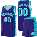 Custom Royal Sky Blue Personalized Side Symmetrical Line Pattern Sports Uniform Basketball Jersey | BuyFootballJersey