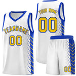 Custom White Royal Personalized Side Symmetrical Line Pattern Sports Uniform Basketball Jersey | BuyFootballJersey