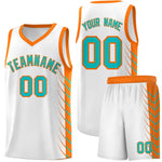 Custom White Sky Blue Personalized Side Symmetrical Line Pattern Sports Uniform Basketball Jersey | BuyFootballJersey