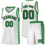 Custom White Kelly Green Personalized Side Symmetrical Line Pattern Sports Uniform Basketball Jersey | BuyFootballJersey