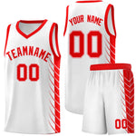 Custom White Light Red Personalized Side Symmetrical Line Pattern Sports Uniform Basketball Jersey | BuyFootballJersey