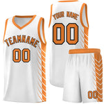 Custom White Gold Orange Personalized Side Symmetrical Line Pattern Sports Uniform Basketball Jersey | BuyFootballJersey
