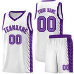 Custom White Purple Personalized Side Symmetrical Line Pattern Sports Uniform Basketball Jersey | BuyFootballJersey