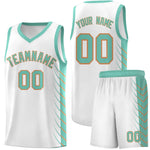 Custom White Bright Green Personalized Side Symmetrical Line Pattern Sports Uniform Basketball Jersey | BuyFootballJersey