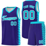 Custom Royal Sky Blue Personalized Side Symmetrical Line Pattern Sports Uniform Basketball Jersey | BuyFootballJersey