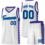 Custom White Royal Personalized Side Symmetrical Line Pattern Sports Uniform Basketball Jersey | BuyFootballJersey