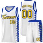 Custom White Royal Personalized Side Symmetrical Line Pattern Sports Uniform Basketball Jersey | BuyFootballJersey