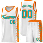 Custom White Sky Blue Personalized Side Symmetrical Line Pattern Sports Uniform Basketball Jersey | BuyFootballJersey