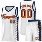 Custom White Navy Personalized Side Symmetrical Line Pattern Sports Uniform Basketball Jersey | BuyFootballJersey