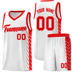 Custom White Light Red Personalized Side Symmetrical Line Pattern Sports Uniform Basketball Jersey | BuyFootballJersey