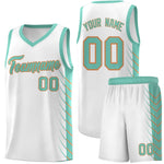 Custom White Bright Green Personalized Side Symmetrical Line Pattern Sports Uniform Basketball Jersey | BuyFootballJersey