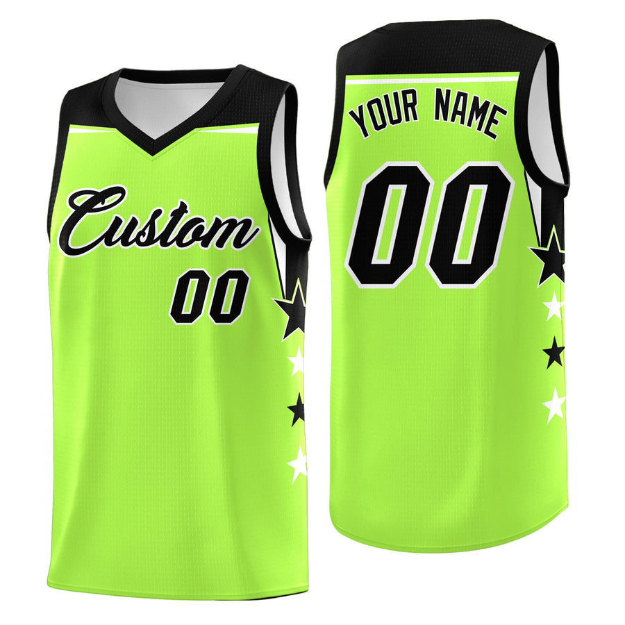 Custom Navy White Two Tone Side Star Color Block Drapable Uniform Basketball Jersey | BuyFootballJersey