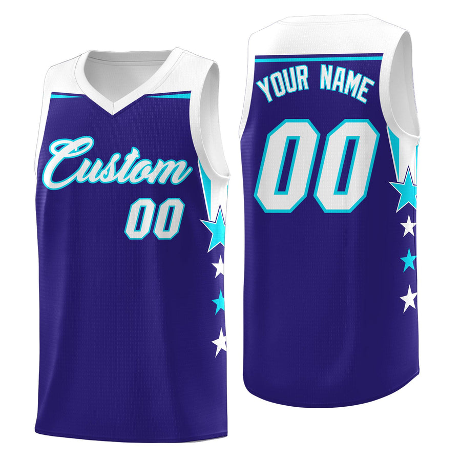 Custom Orange White Two Tone Side Star Color Block Quick-Drying Uniform Basketball Jersey | BuyFootballJersey