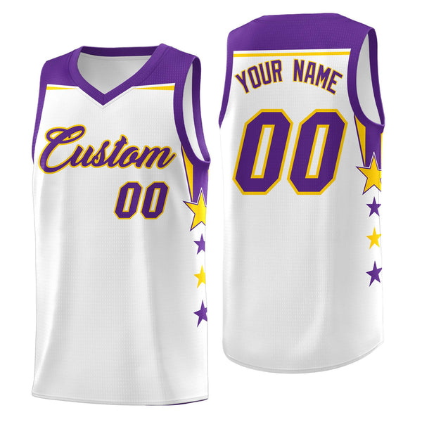 Custom White Kelly Green Two Tone Side Star Color Block Wrinkle-Resistant Uniform Basketball Jersey | BuyFootballJersey