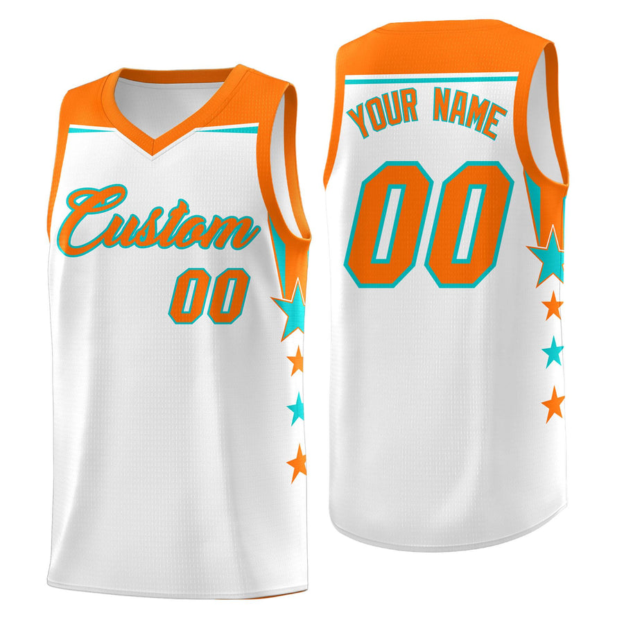 Custom White Purple Two Tone Side Star Color Block Wrinkle-Resistant Uniform Basketball Jersey | BuyFootballJersey
