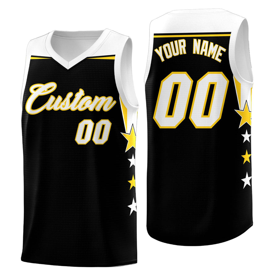 Custom Pink White Two Tone Side Star Color Block Drapable Uniform Basketball Jersey | BuyFootballJersey