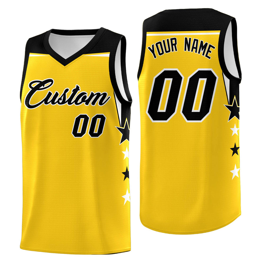 Custom Black Pink Two Tone Side Star Color Block Sublimation Printing Uniform Basketball Jersey | BuyFootballJersey