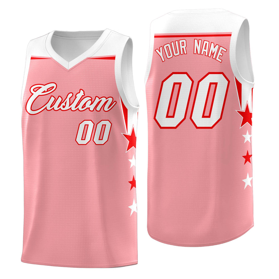 Custom White Navy Two Tone Side Star Color Block Drapable Uniform Basketball Jersey | BuyFootballJersey