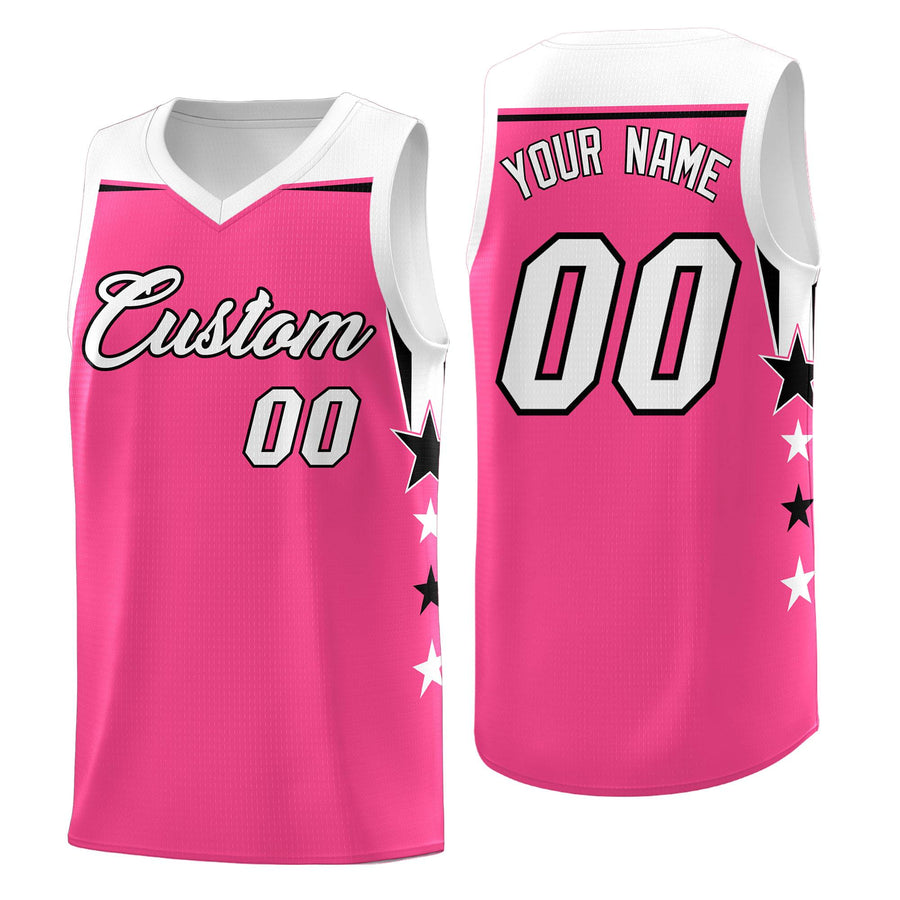 Custom White Old Gold Two Tone Side Star Color Block Quick-Drying Uniform Basketball Jersey | BuyFootballJersey