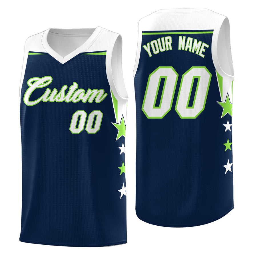Custom White Black Two Tone Side Star Color Block Quick-Drying Uniform Basketball Jersey | BuyFootballJersey