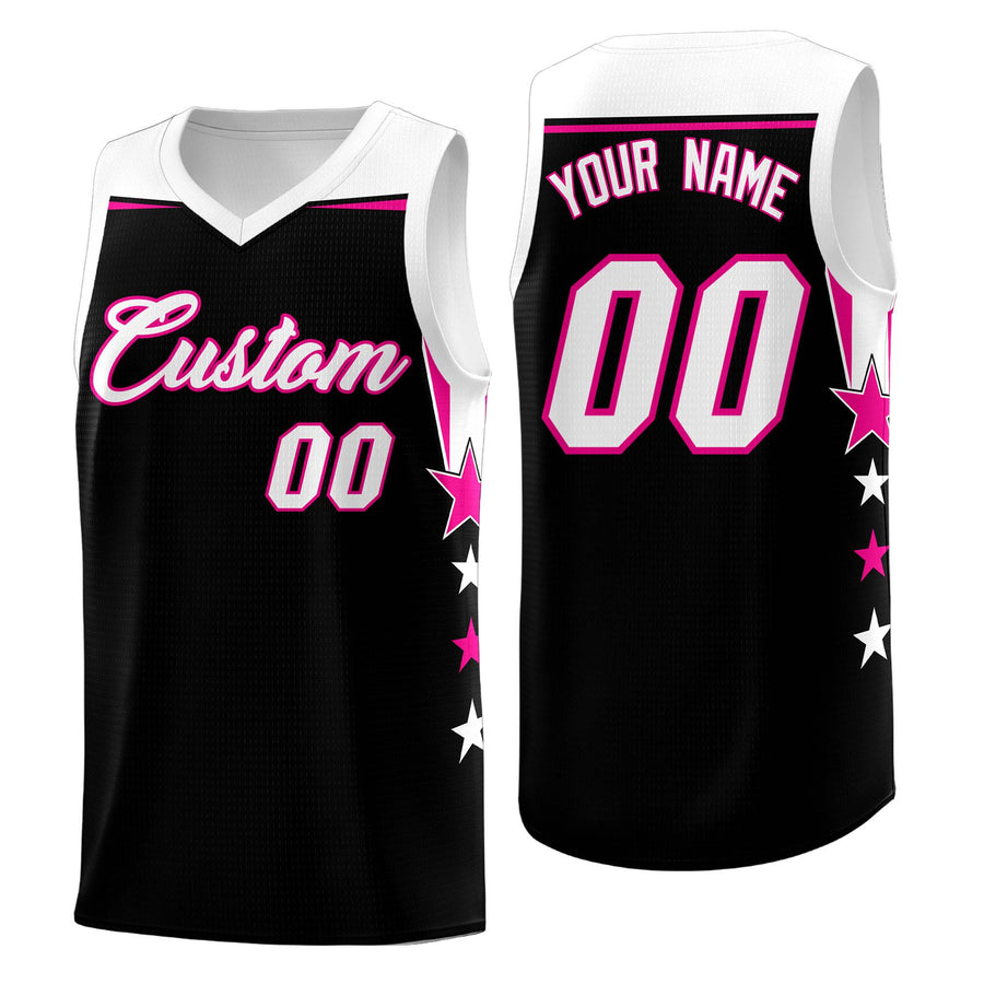 Custom Fluorescent Green White Two Tone Side Star Color Block Sublimation Printing Uniform Basketball Jersey | BuyFootballJersey