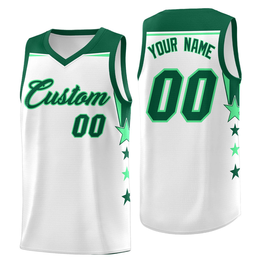 Custom White Purple Two Tone Side Star Color Block Quick-Drying Uniform Basketball Jersey | BuyFootballJersey
