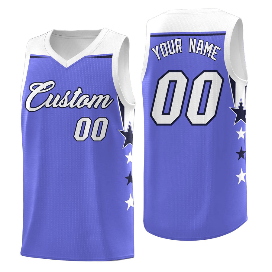 Custom Two Tone Side Star Color Block Sublimation Printing Uniform Basketball Jersey | BuyFootballJersey