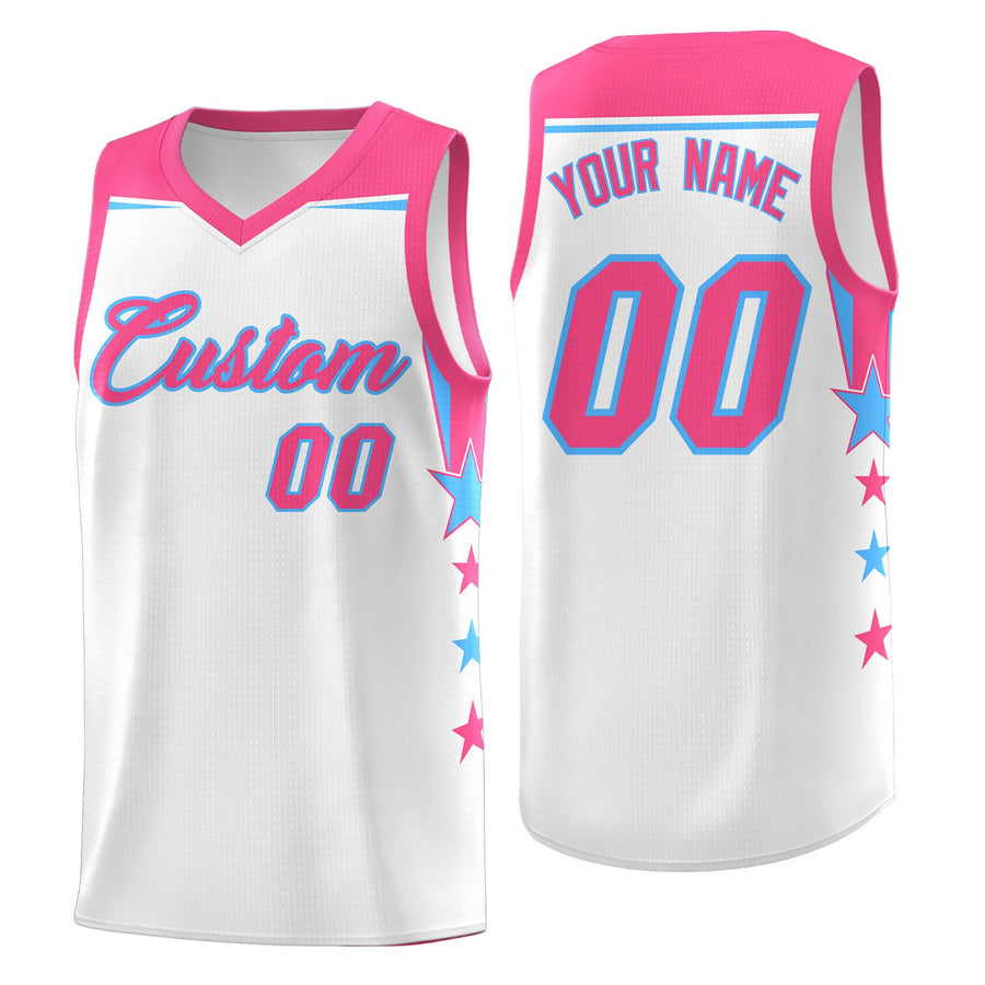 Custom Two Tone Side Star Color Block Drapable Uniform Basketball Jersey | BuyFootballJersey