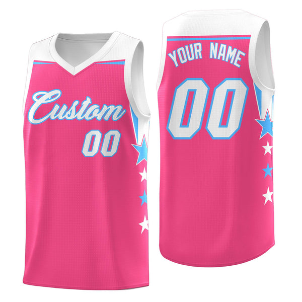 Custom Two Tone Side Star Color Block Sublimation Printing Uniform Basketball Jersey | BuyFootballJersey
