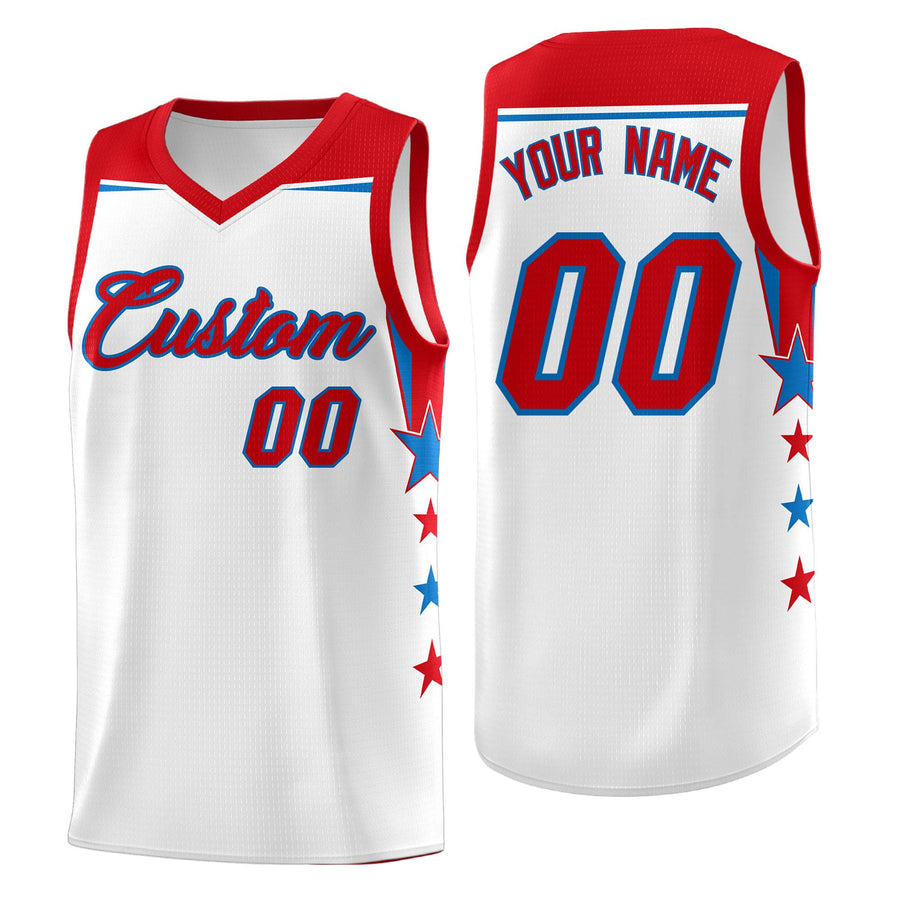 Custom Two Tone Side Star Color Block Drapable Uniform Basketball Jersey | BuyFootballJersey