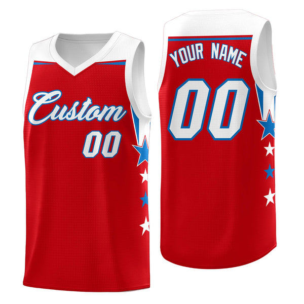 Custom Two Tone Side Star Color Block Sublimation Printing Uniform Basketball Jersey | BuyFootballJersey